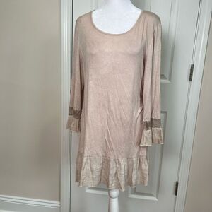 Vintage Concepts Gray Jersey Mini Dress with Lace